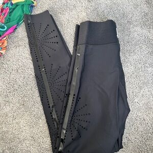 Ultracor Black Leggings with Starburst Design